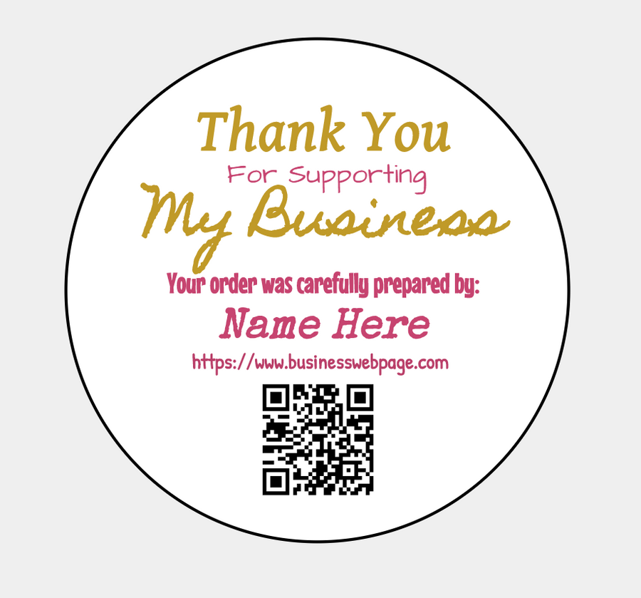 Multipurpose Thank You for your Business Labels